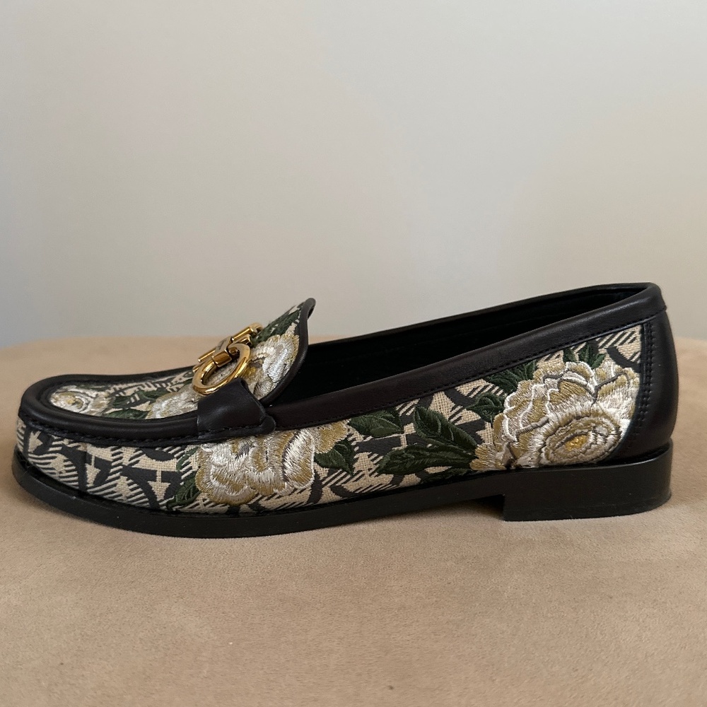 SALVATORE FERRAGAMO Leather Canvas Loafers